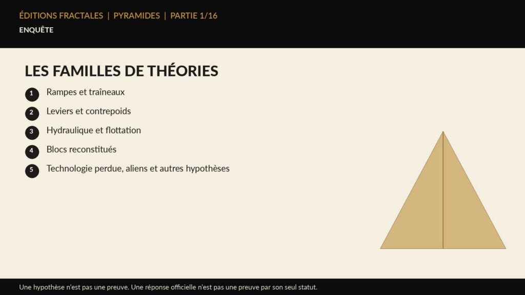 Infographie Éditions Fractales sur les familles de théories