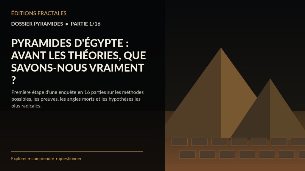 PYRAMIDES D&rsquo;ÉGYPTE : AVANT LES THÉORIES, QUE SAVONS-NOUS VRAIMENT ?