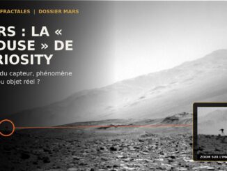 Image NASA de Mars prise par Curiosity avec la petite anomalie sombre encerclée, vignette du dossier Éditions Fractales