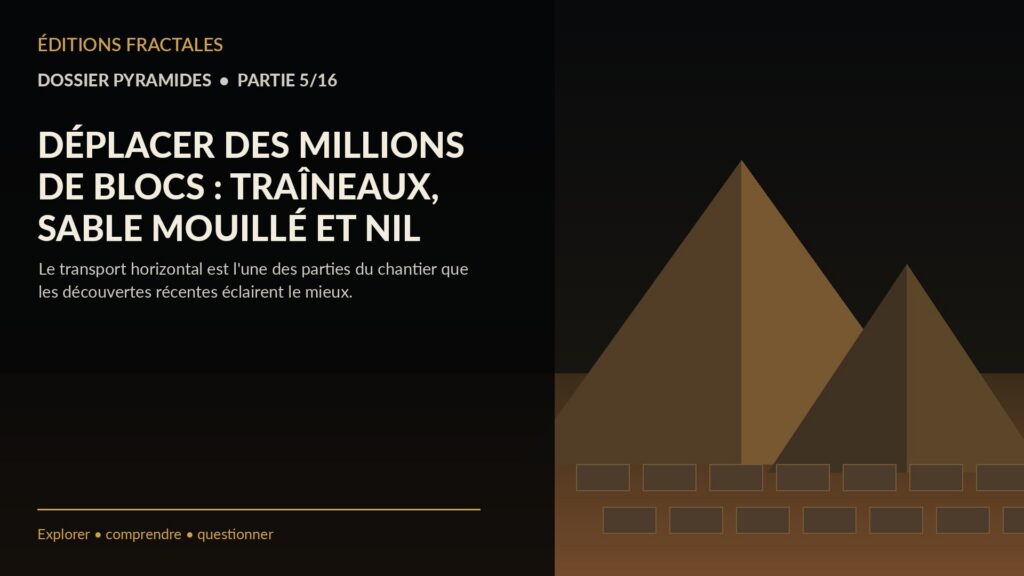 DÉPLACER DES MILLIONS DE BLOCS : TRAÎNEAUX, SABLE MOUILLÉ ET NIL