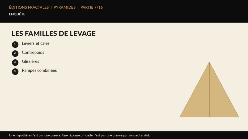 Infographie Éditions Fractales sur les familles de levage
