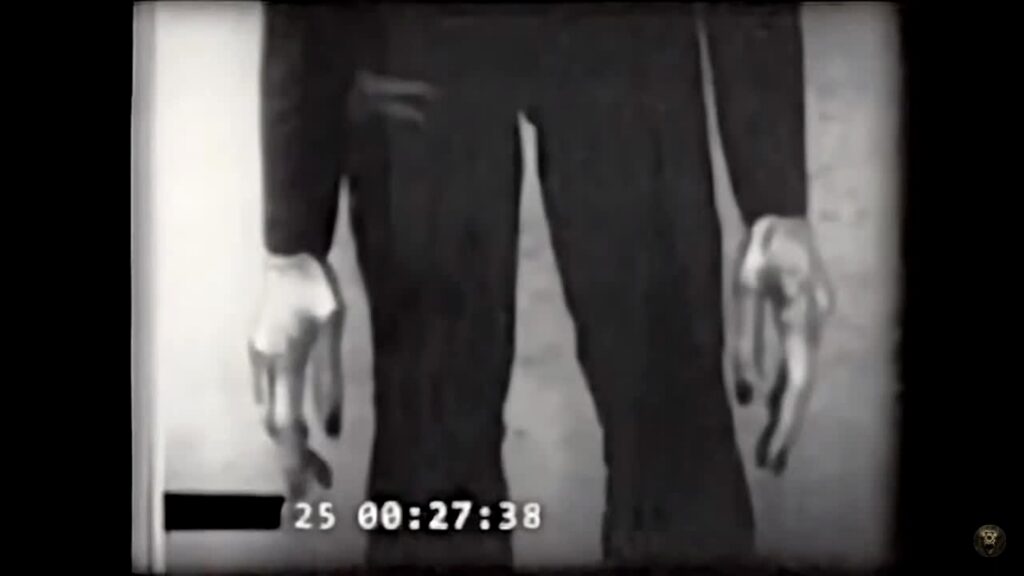 Capture extraite de la vidéo Skinny Bob montrant le torse et les mains de la créature supposée
