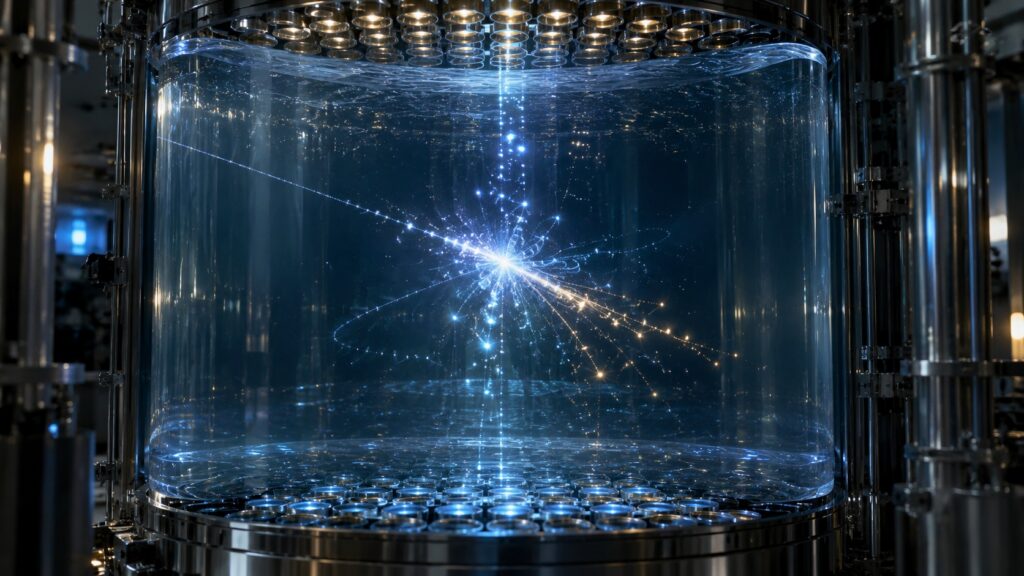 Visualisation lumineuse d’une interaction au cœur d’une chambre de détection
