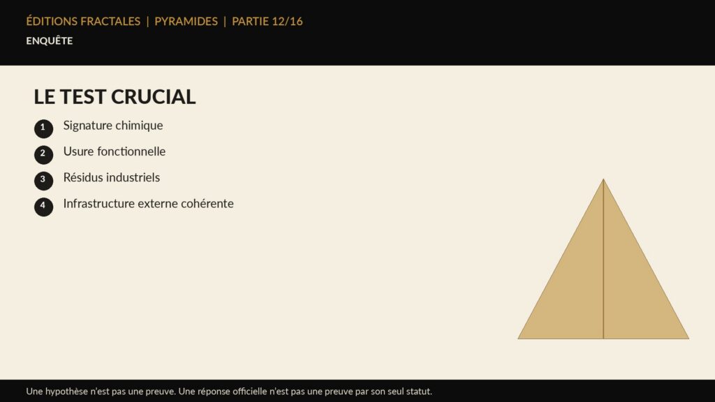 Infographie Éditions Fractales sur le test crucial