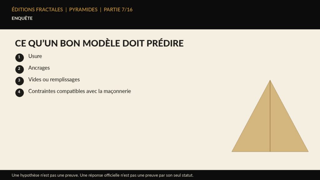 Infographie Éditions Fractales sur ce qu’un bon modèle doit prédire