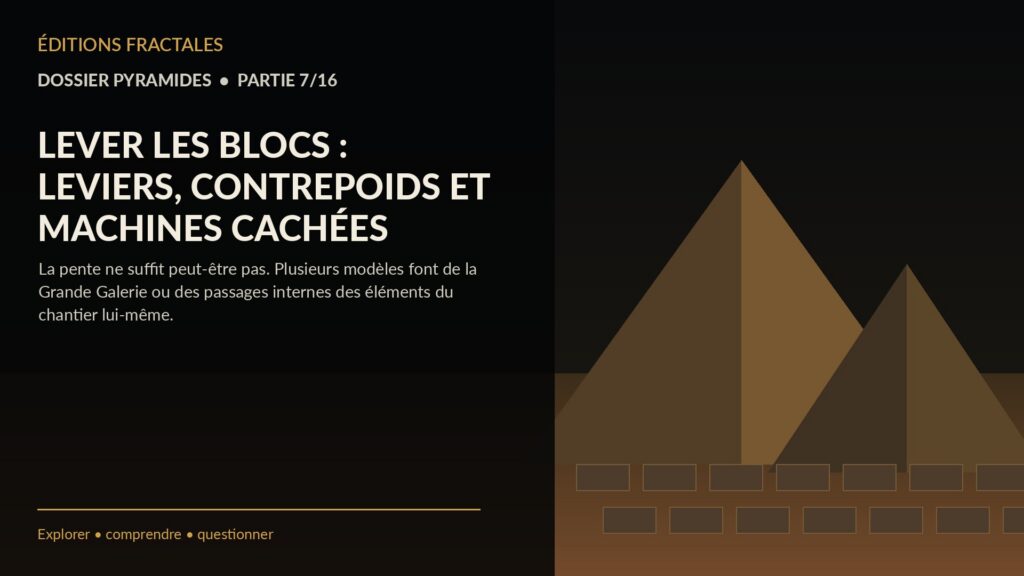 LEVER LES BLOCS : LEVIERS, CONTREPOIDS ET MACHINES CACHÉES