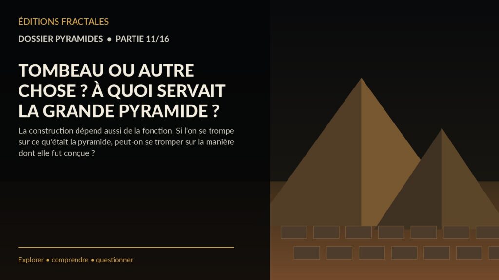 TOMBEAU OU AUTRE CHOSE ? À QUOI SERVAIT LA GRANDE PYRAMIDE ?