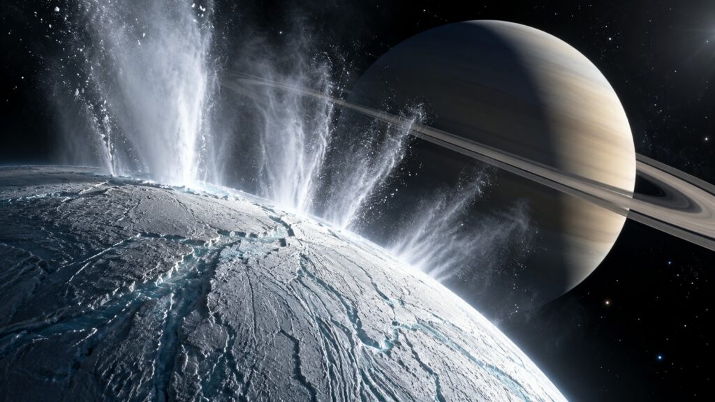 ENCELADE : la vie pourrait tenir là-dessous… et cette lune recrache peut-être déjà les indices dans l’espace