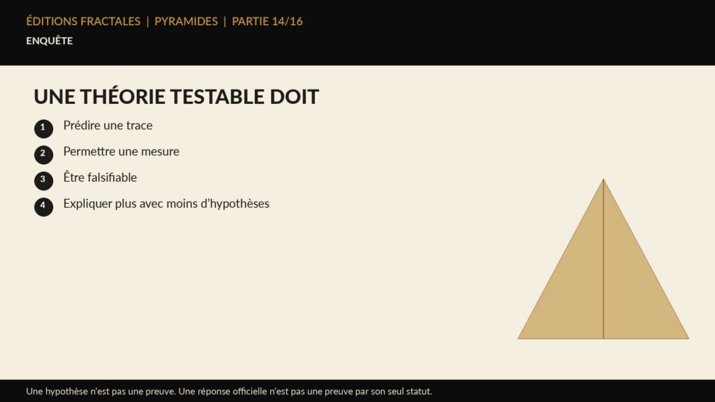 Infographie Éditions Fractales sur une théorie testable doit